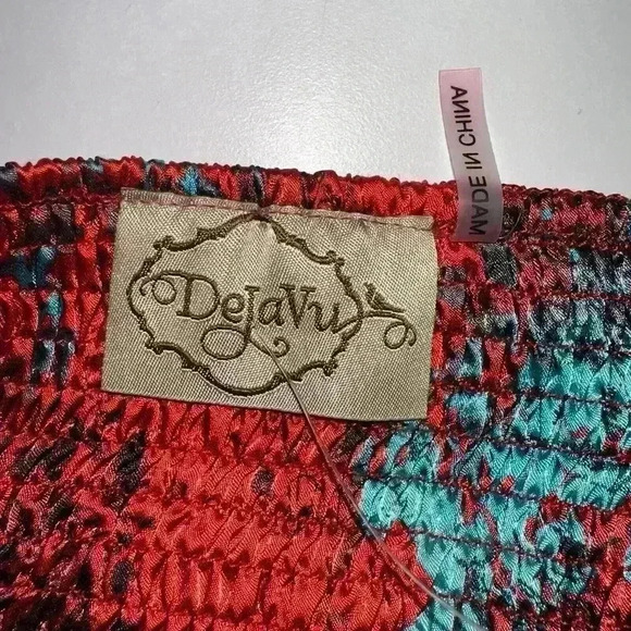 Deja Vu Strapless Formal Style Dress / Red & Blue - Picture 9 of 16